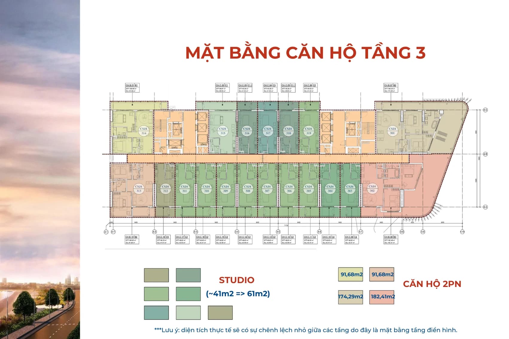 Mặt bằng căn hộ CSJ tower Vũng Tàu