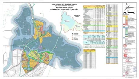 Bản đồ quy hoạch sử dụng đất khu Bắc Phước Thắng phường Phước Thắng