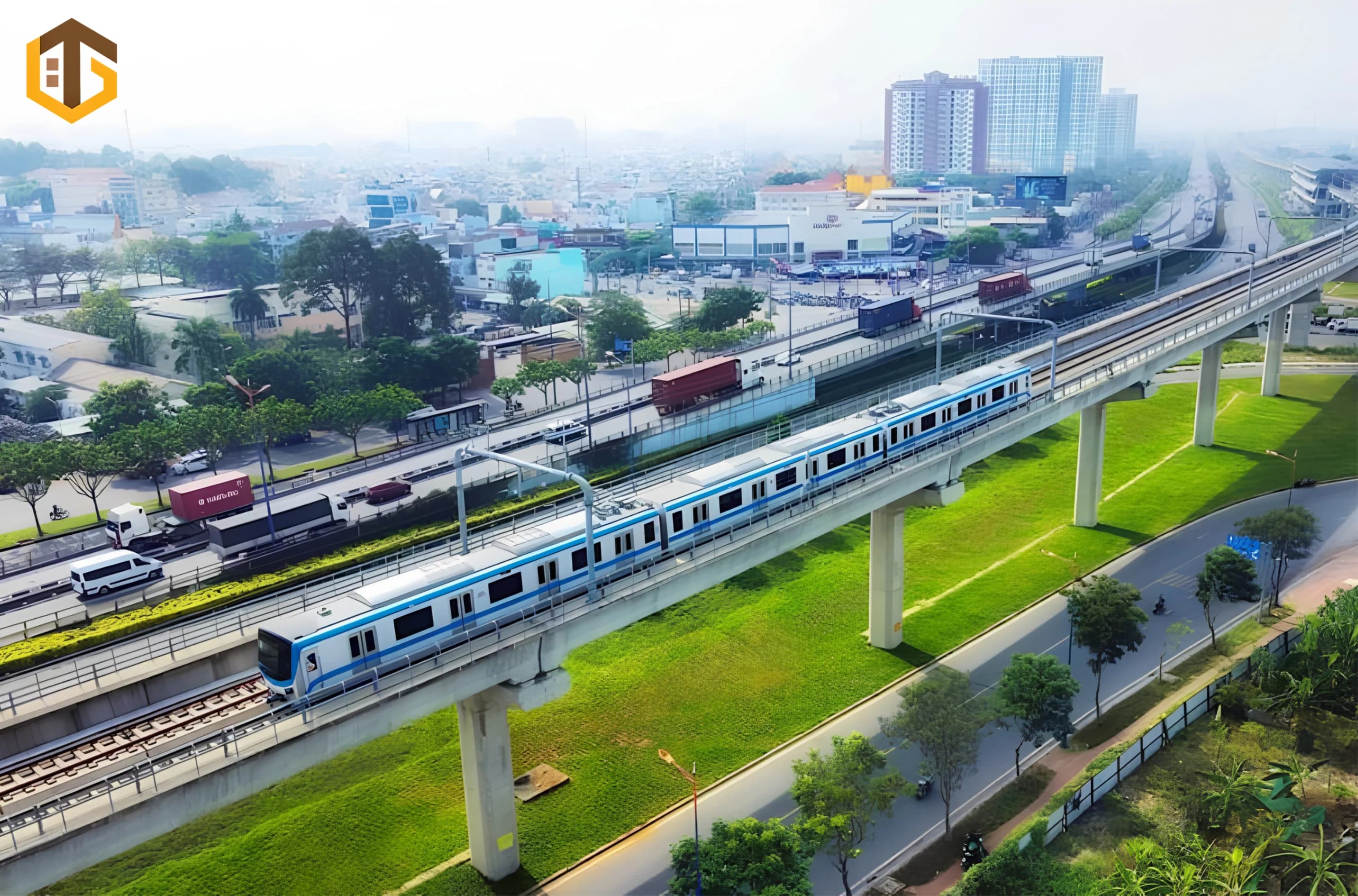mô tả đường sắt đi trên cao đường 2/9 Vũng Tàu. Tác động của mô hình TOD đến giá trị bất động sản 2026.