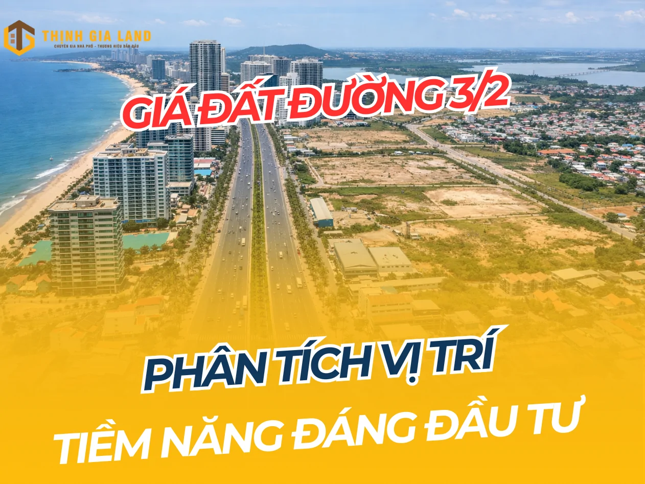 Toàn cảnh trục đường 3/2 Vũng Tàu – khu vực đang ghi nhận nhiều biến động về hạ tầng và mặt bằng giá bất động sản giai đoạn 2024–2026.